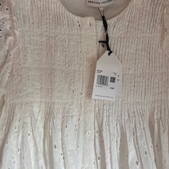 English Factory :: Eyelet Embroidered Cotton Blouse :: Large - Picture 3 of 13